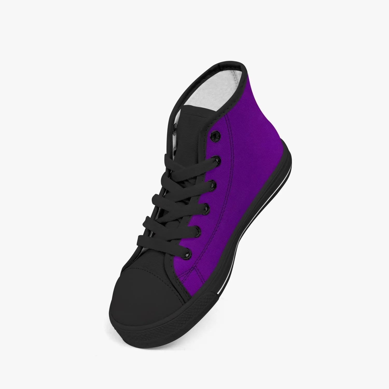 412. Kid’s High-Top Canvas Shoes-Black