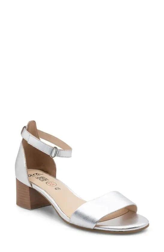 ARA Pauline Block Heel in Silver Metallic