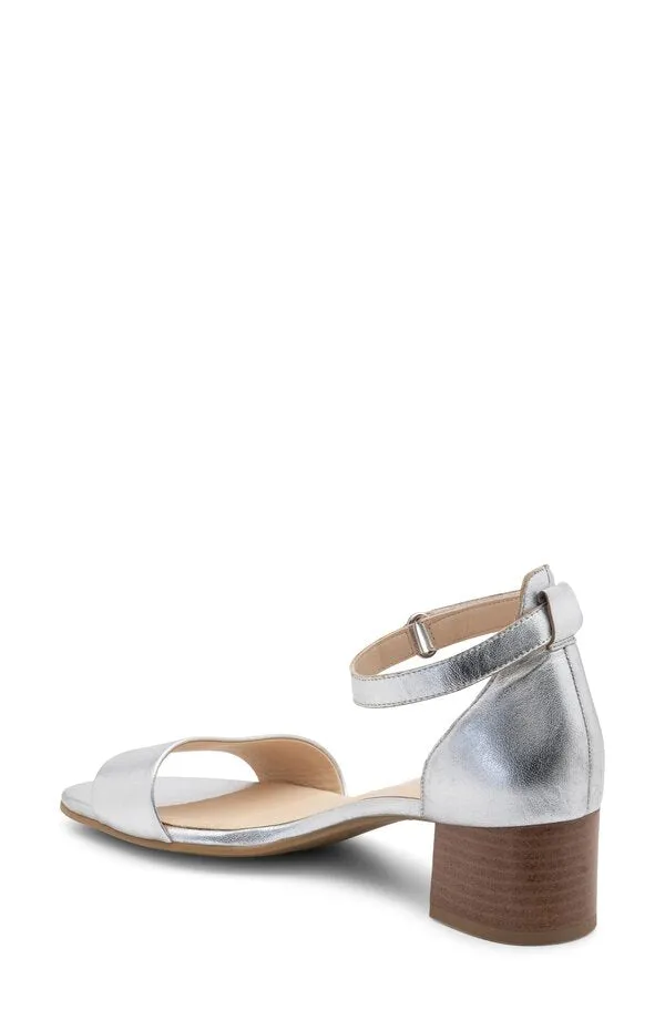 ARA Pauline Block Heel in Silver Metallic