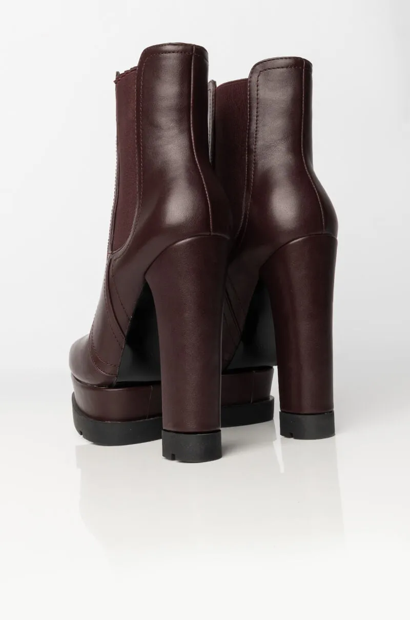 AZALEA WANG CAN'T TIE ME DOWN CHUNKY BOOTIE IN BROWN