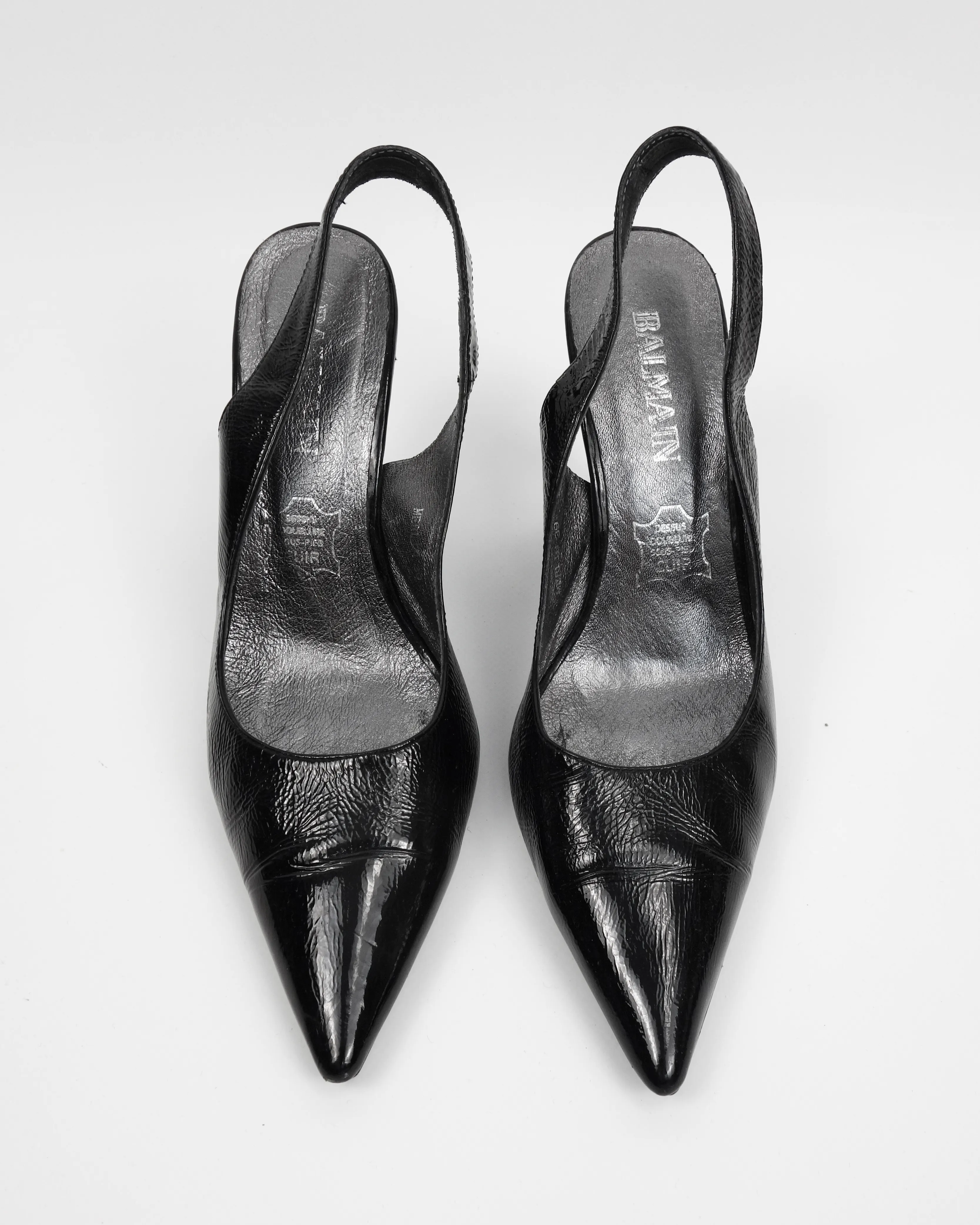 Balmain Black Patent Leather Heels 2000's