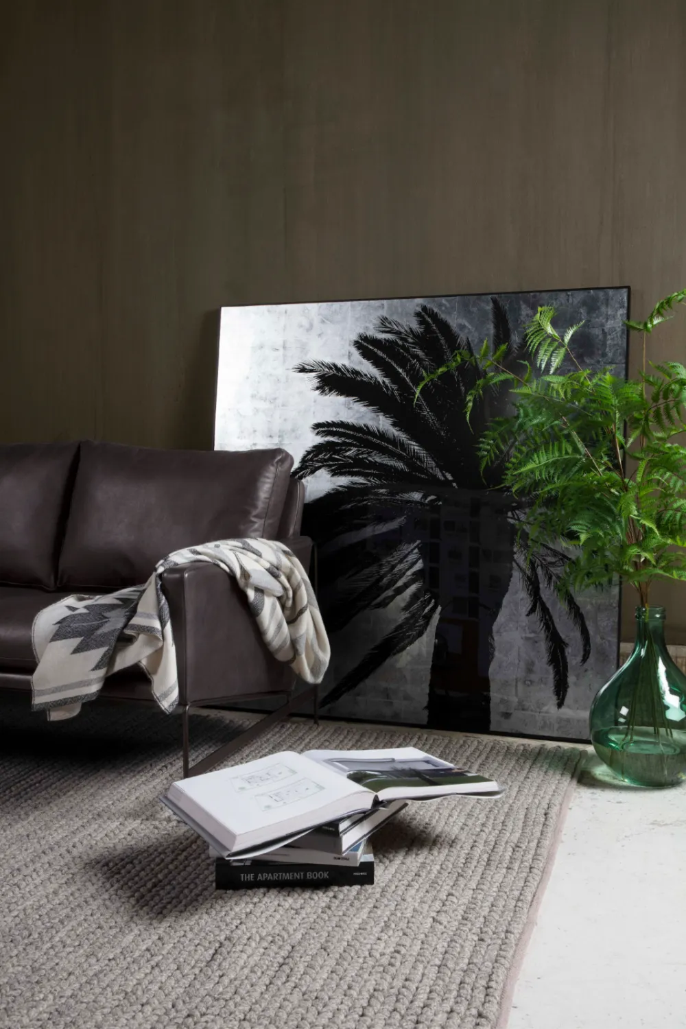 Black Leather Sofa | Andrew Martin Vanessa