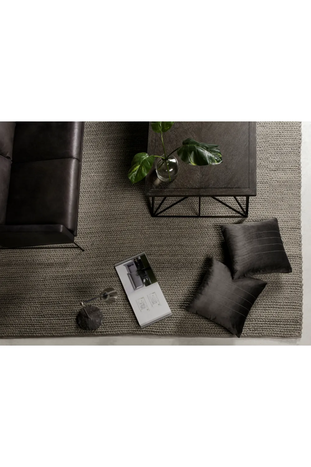 Black Leather Sofa | Andrew Martin Vanessa