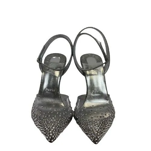 Christian Louboutin - F/W 22 Silver Glitter Spikeaqueen Heels - 37 US 7 NEW