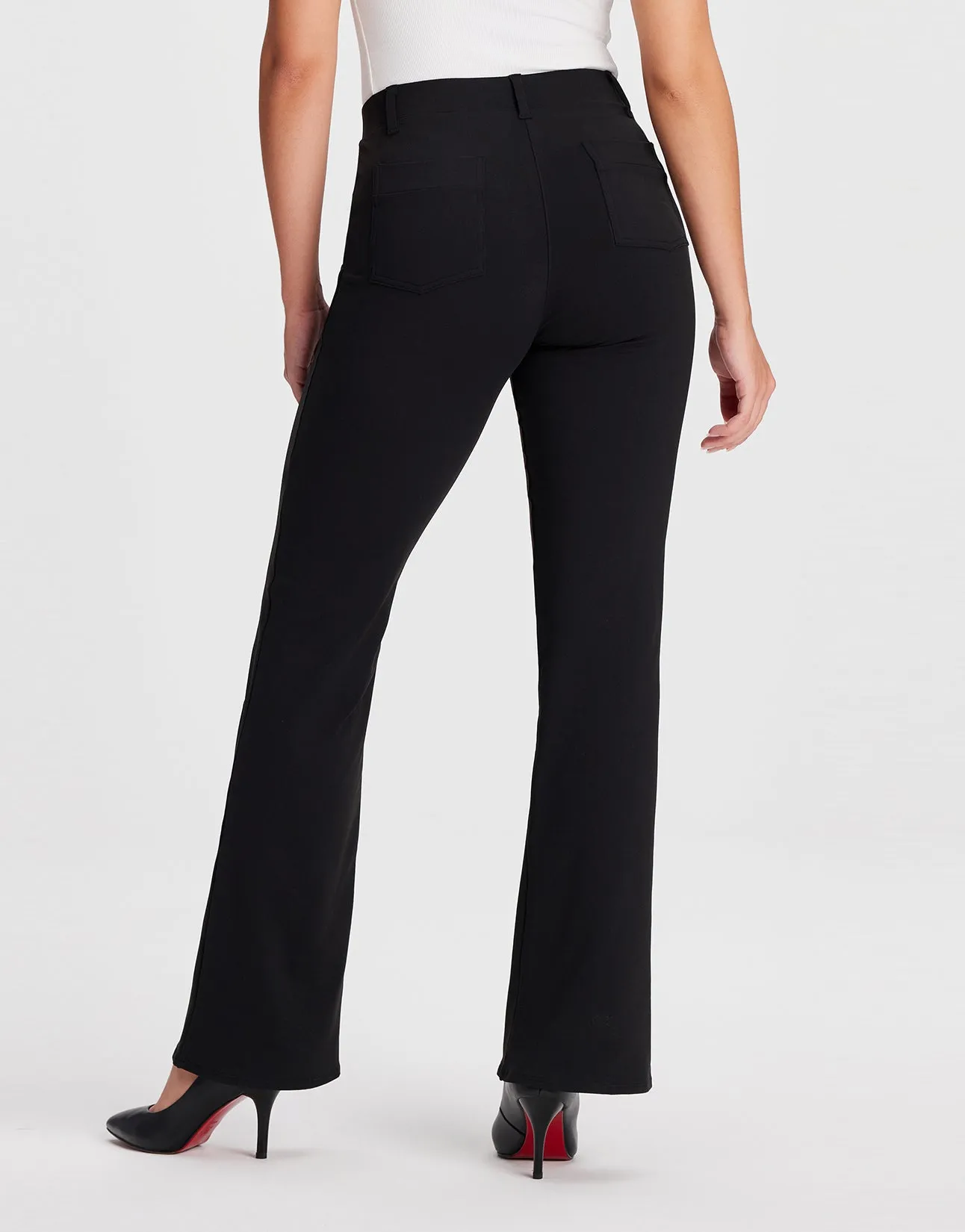 Classic Bootcut Yoga Dress Pants, 4 Pockets (Black)