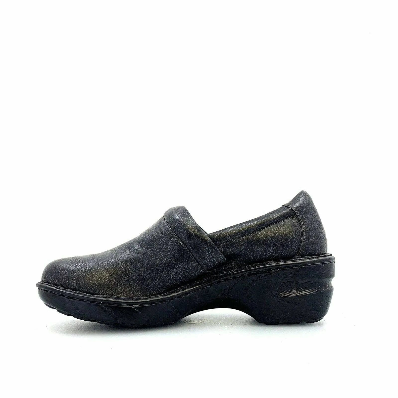 Comfortable Boc Born Concept Womens Size 9 Drak Gray Leather Clogs Shoes