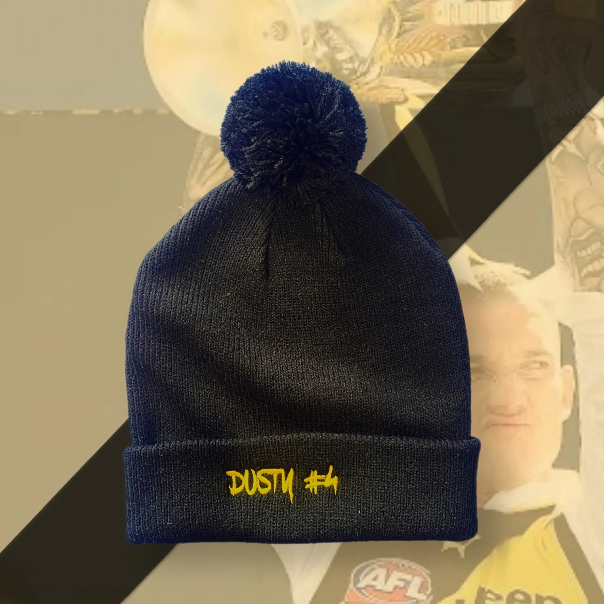 DUSTY #4: ALL BLACK KNIT BEANIE
