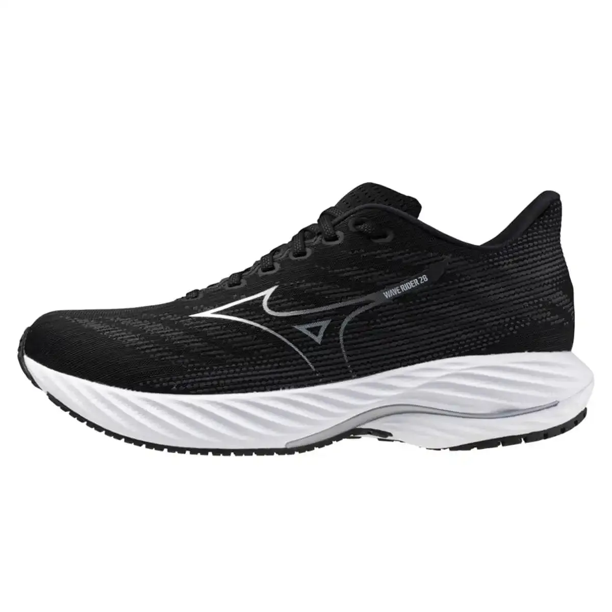 Mizuno Wave Rider 28 Mens | Black/silver/ebony