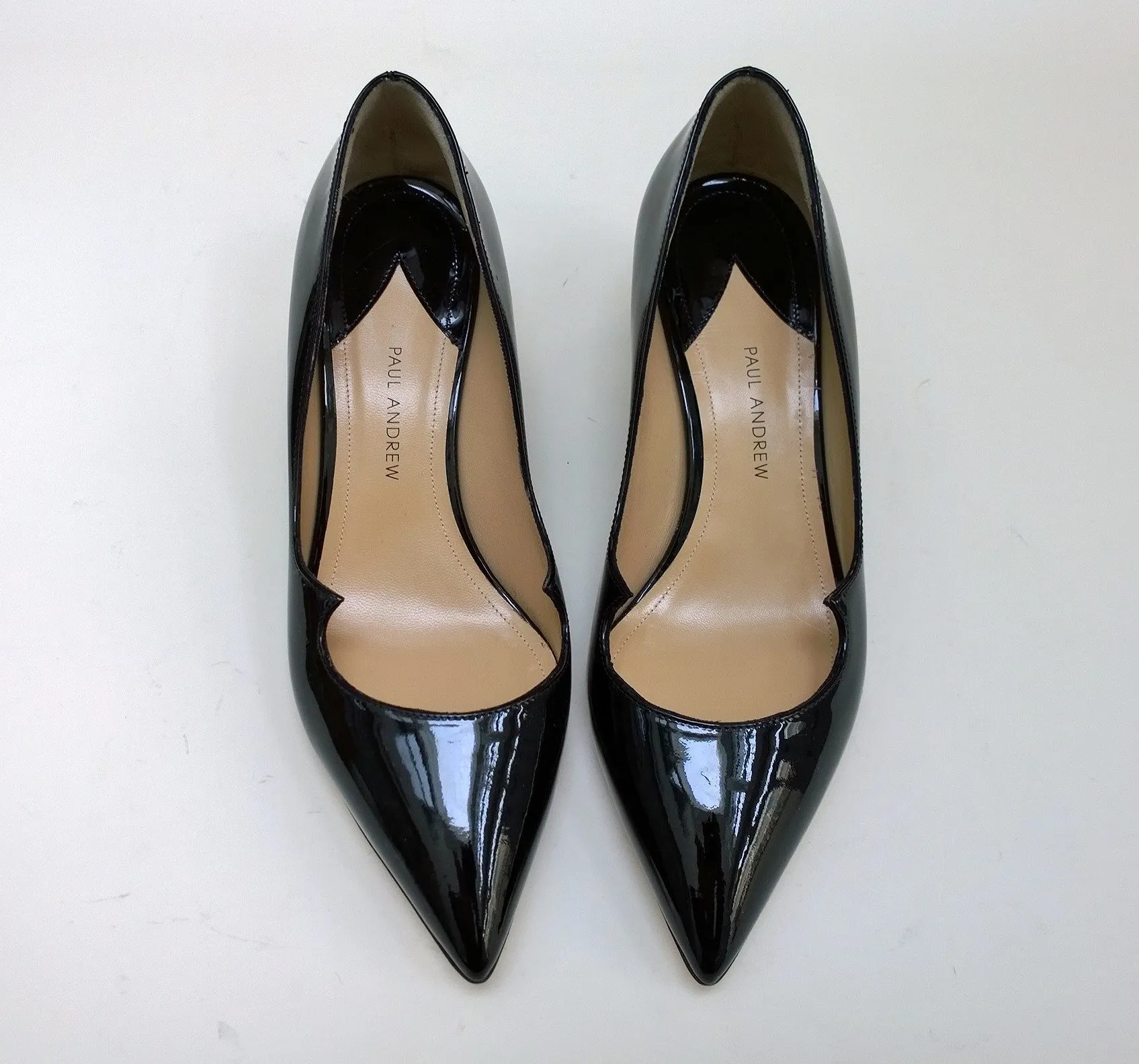 Paul Andrew Ankara Black Patent Rhinestone Jewel Heels
