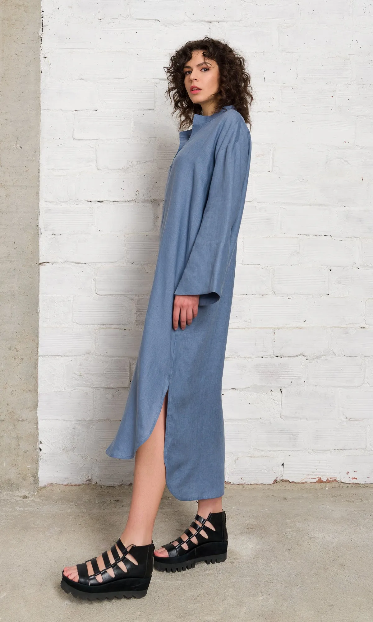 Relaxed Fit Linen Shirt Dress