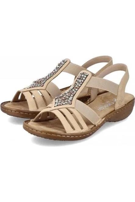 Rieker Ladies 60803-20 Brown Sandal