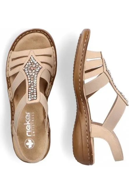 Rieker Ladies 60803-20 Brown Sandal