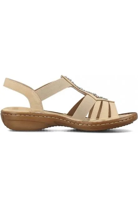 Rieker Ladies 60803-20 Brown Sandal