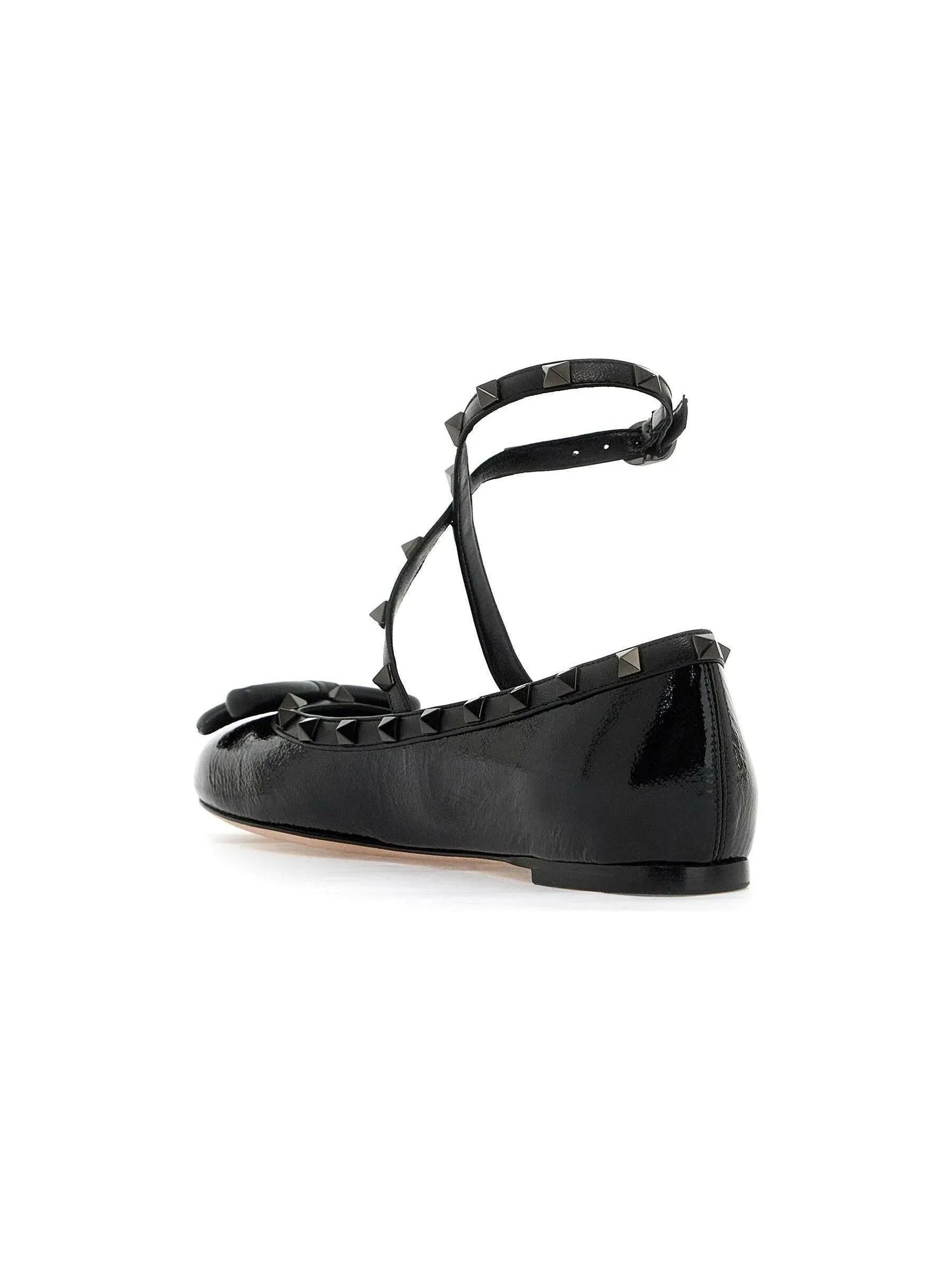 Rockstud Patent Leather Ballet Flats
