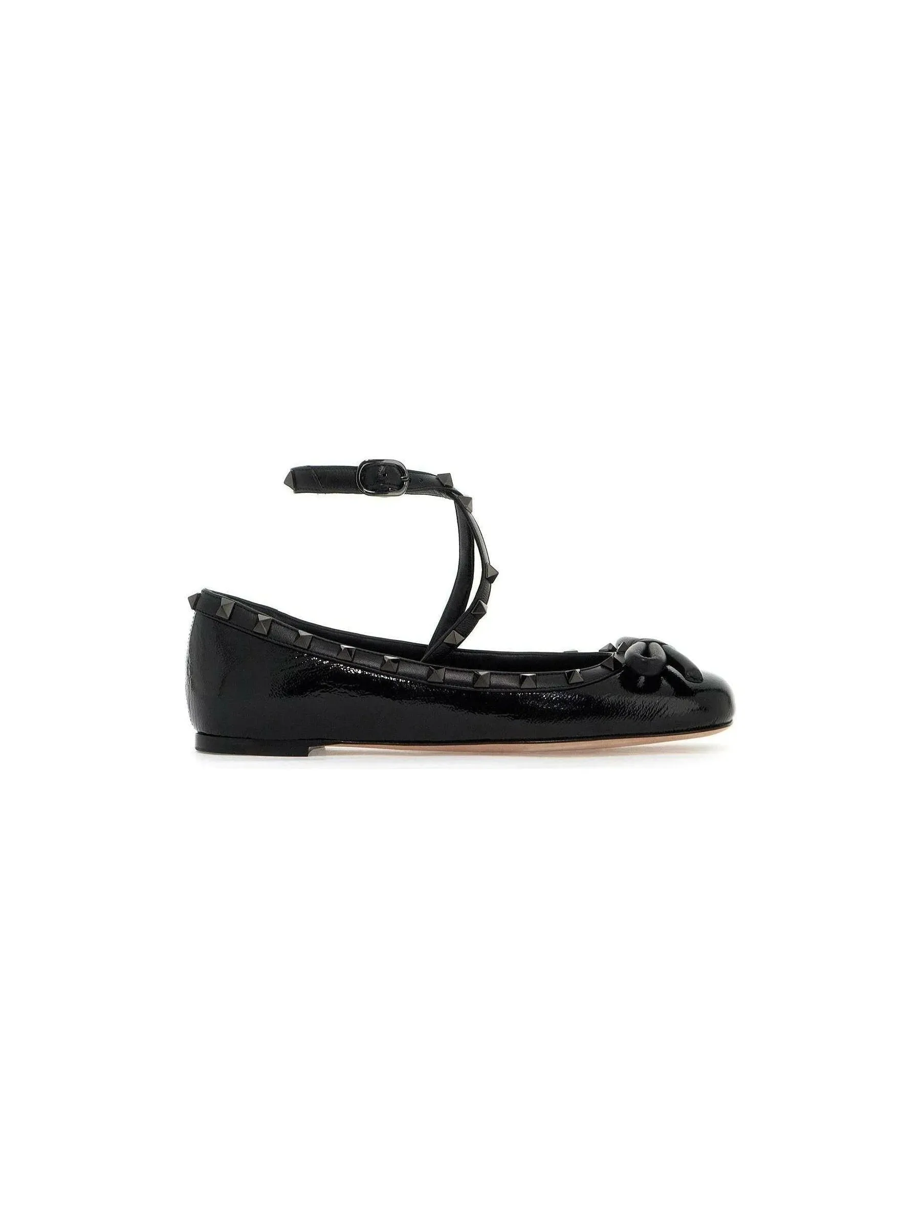 Rockstud Patent Leather Ballet Flats
