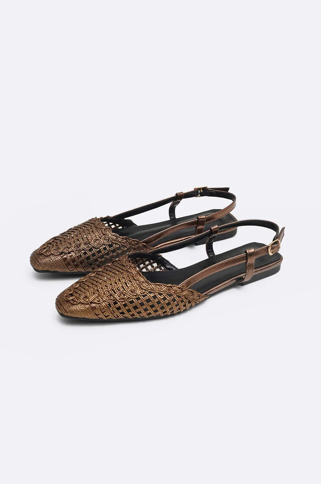 WOVEN PARTY SLINGBACKS